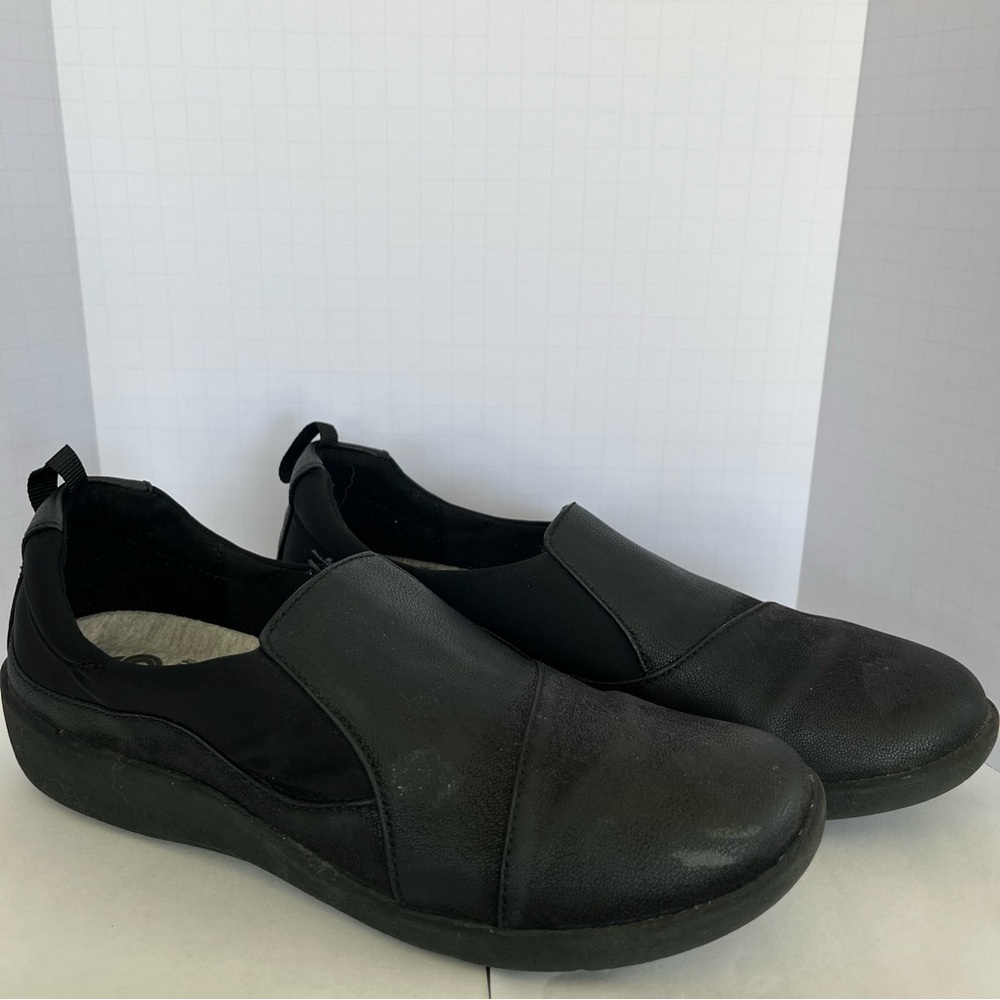 Clarks Women's Sillian Paz Black Synthetic Nubuck 26120931 Size 6